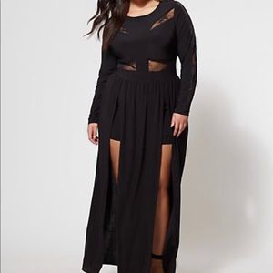 Black high slit maxi dress